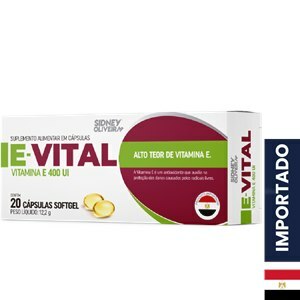 Vitamina E- E-vital 20 cápsulas Importado Sidney Oliveira