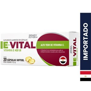 Vitamina E- E-Vital 20 Cápsulas Importado Sidney Oliveira