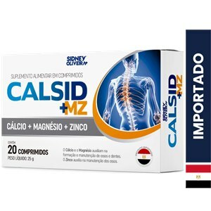 Cálcio + Magnésio + Zinco Calsid + Mz 20 Comprimidos Importado Sidney Oliveira 