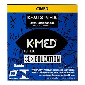 Preservativo Extra Lubrificado K-Med K-Misinha 3 Unidades