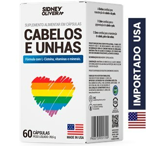 Cabelos E Unhas Made In Usa 60 Cápsulas Sidney Oliveira  Brinde Grátis