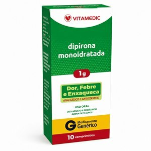 Dipirona 1g 10 Comprimidos - Vitamedic Genérico (Novalgina)