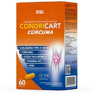 Colágeno Tipo Il+Cúrcuma+Ácido Hialurônico+Vit D3+Msm Condricart Cúrcuma 60 Cápsulas Sidney Oliveira