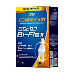 Colágeno Tipo Il + Msm + Ác. Hialurônico + Boro - Condricart Osteo Bi-flex 60 cápsulas Sidney Oliveira Nova Embalagem