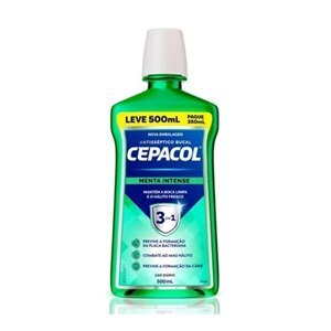 ENXAGUATÓRIO BUCAL CEPACOL MENTA INTENSE LEVE 500ML PAGUE 350ML