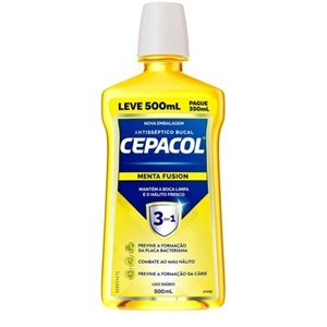 ENXAGUATÓRIO BUCAL CEPACOL MENTA FUSION LEVE 500ML PAGUE 350ML