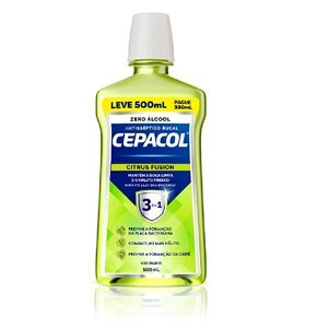 ENXAGUATÓRIO BUCAL CEPACOL SEM ÁLCOOL CITRUS FUSION LEVE 500ML PAGUE 350ML