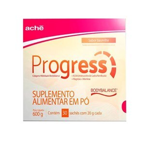 COLÁGENO HIDROLISADO + BCAA + VITAMINA C+D+E+MAGNÉSIO - PROGRESS 30 SACHÊS