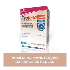 Protena Plus D - Colágeno Tipo 2 + Ácido Hialurônico + Vitamina D 60 Cápsulas