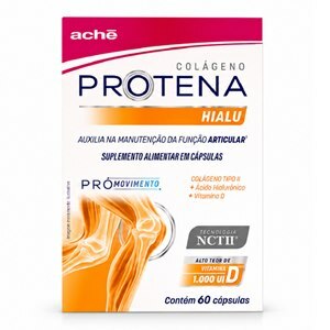 Protena Hialu - Colágeno Tipo 2 + Ácido Hialurônico + Vitamina D 60 Cápsulas