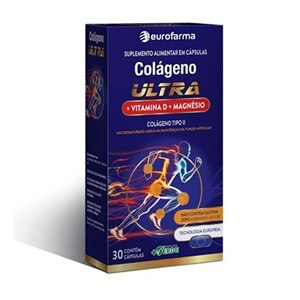 COLÁGENO ULTRA + MAGNÉSIO + VITAMINA D EUROFARMA 30 CÁPSULAS