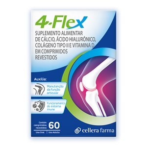 HIALURÔNICO + CÁLCIO + COLÁGENO + VITAMINA D - 4-FLEX 60 COMPRIMIDOS