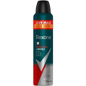Desodorante Antitranspirante Aerossol Rexona Men Antibacterial e Invisible 250ml Leve Mais Pague Menos