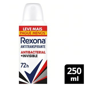 DESODORANTE AEROSSOL REXONA FEMININO ANTIBACTERIAL INVISIBLE LEVE MAIS PAGUE MENOS 250ML