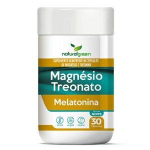 MAGNÉSIO TREONATO + MELATONINA NATURALGREEN 30 CÁPSULAS