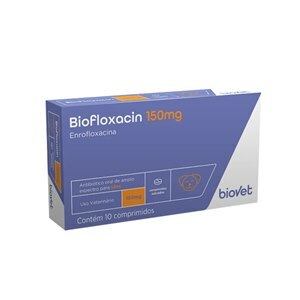 ANTIBIÓTICO BIOFLOXACIN 150MG 10 COMPRIMIDOS PARA CÃES