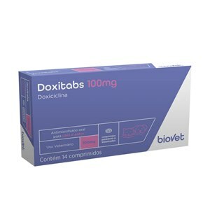 ANTIBIÓTICO DOXITABS 100MG 14 COMPRIMIDOS CÃES E GATOS