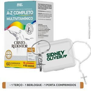 A-Z Completo Multivitamínico Cristo Redentor 60 Comprimidos Sidney Oliveira Brindes Especiais