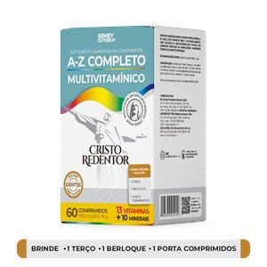 A-Z Completo Multivitamínico Cristo Redentor 60 Comprimidos Sidney Oliveira Brindes Especiais