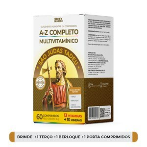 A-Z Completo Multivitamínico São Judas Tadeu 60 Comprimidos Sidney Oliveira Brindes Especiais