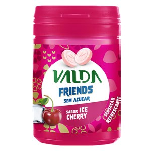 Pastilhas Valda Friends Sabor Ice Cherry Sem Açúcar Pote 50G