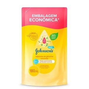 SABONETE LÍQUIDO JOHNSON´S BABY DA CABEÇA AOS PÉS GLICERINA CAMOMILA REFIL 180ML