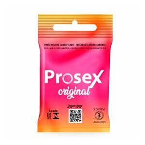 PRESERVATIVO PROSEX ORIGINAL LUBRIFICADO 3 UNIDADES