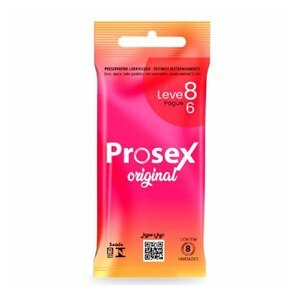 PRESERVATIVO PROSEX ORIGINAL LUBRIFICADO 8 UNIDADES LEVE 8 PAGUE 6