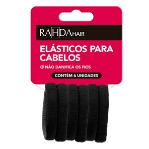 ELÁSTICOS PARA CABELOS 6 UNIDADES PRETO RAHDA