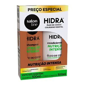 SALON LINE KIT HIDRATAÇÃO INTENSA ÓLEO DE COCO E COLÁGENO SHAMPOO 300ML + CONDICIONADOR 300ML