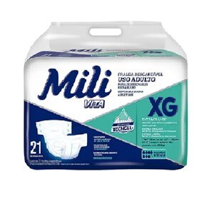 Fralda Mili Vita Mega Adulto Xg 21 Unidades