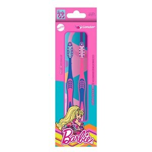 ESCOVA DENTAL MACIA INFANTIL CONDOR BARBIE DÉCADAS 65 2 UNIDADES - CORES SORTIDO