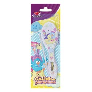 KIT ESCOVA E PENTE PARA CABELO CONDOR GALINHA PINTADINHA CORES SORTIDAS