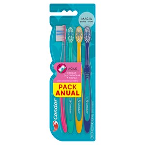 Escova De Dente Condor Agile Macia - 4 Unidades