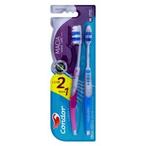 ESCOVA DENTAL MACIA CONDOR ANTIBAC LEVE 2 PAGUE 1