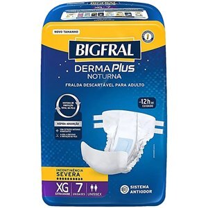 FRALDA GERIÁTRICA BIGFRAL DERMA PLUS NOTURNA REGULAR XG 7 UNIDADES