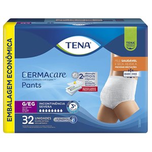 Roupa Íntima Descartável Tena Dermacare Pants G/Eg - 32 Unidades