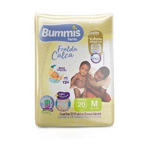 FRALDA CALÇA BUMMIS PANTS TUBOS JUMBINHO M 20 UNIDADES