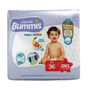FRALDA BUMMIS PREMIUM TUBOS MEGA XXG 36 UNIDADES
