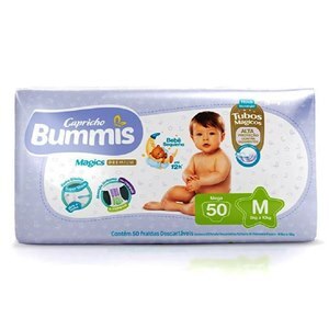 FRALDA BUMMIS PREMIUM TUBOS MEGA M 50 UNIDADES