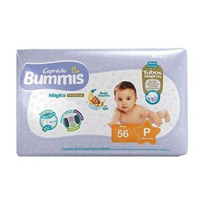 FRALDA BUMMIS PREMIUM TUBOS MEGA P 56 UNIDADES