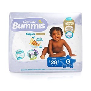 FRALDA BUMMIS PREMIUM TUBOS JUMBO G 28 UNIDADES