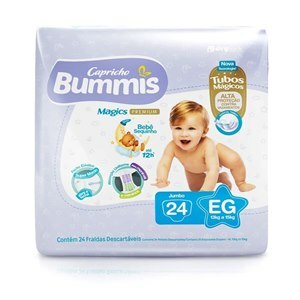 FRALDA BUMMIS PREMIUM TUBOS JUMBO EG 24 UNIDADES