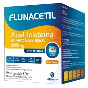 ACETILCISTEÍNA - FLUNACETIL 600MG CATARINENSE 16 SACHÊS 