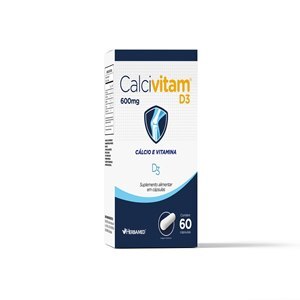 CÁLCIO + VITAMINA D3 CALCIVITAM D3 750MG 60 CÁPSULAS