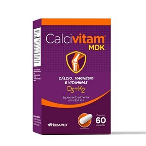 CÁLCIO + MAGNÉSIO + VITAMINA D3 + K2 CALCIVITAM MDK 60 CÁPSULAS