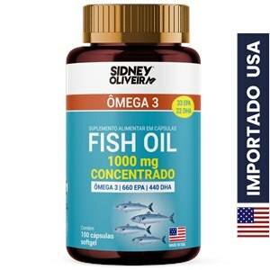 Ômega 3 1000 Mg Concentrado Made In Usa 100 Cápsulas Sidney Oliveira 
