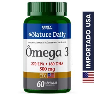 Ômega 3 500 Mg Made In U.S.A Nature Daily 60 Cápsulas Sidney Oliveira