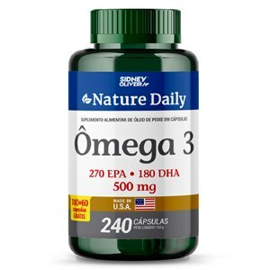 Ômega 3 500mg Nature Daily Made In Usa 240 Cápsulas Sidney Oliveira