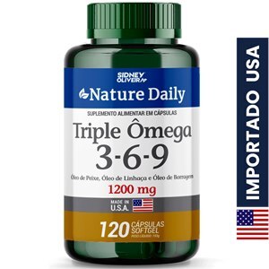 Triple Ômega 1200Mg 3-6-9 Nature Daily Made In Usa 120 Cápsulas Sidney Oliveira 